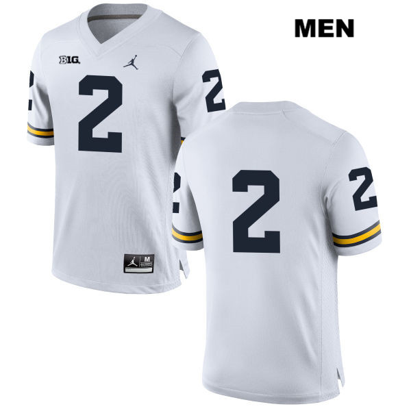 Men's NCAA Michigan Wolverines Carlo Kemp #2 No Name White Jordan Brand Authentic Stitched Football College Jersey EQ25T78JW